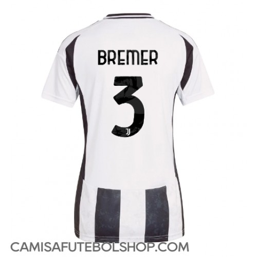 Camisa de time de futebol Juventus Gleison Bremer #3 Replicas 1º Equipamento Feminina 2024-25 Manga Curta